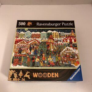 Ravensburger Wooden Puzzle 500 Pieces | Christmas Market | Premium Wooden Puzzle